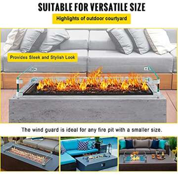 VEVOR Fire Pit Wind Guard for Safe Outdoor Fun