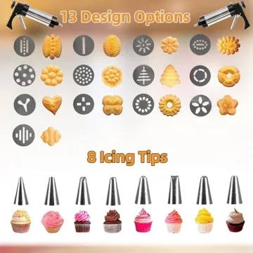 Spritz Cookie Press Gun Kit for Creative Holiday Baking