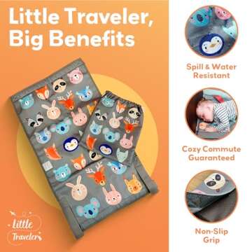 Little Traveler Toddler Airplane Bed & Seat Extender – Cozy & Easy Setup Airplane Bed for Kids, Ag...