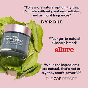 Detox Face Mask | Clean, 100% Vegan & Cruelty Free | Charcoal and Clay Mask for All Skin Types | Unclogs, Purifies | With Natural Ingredients | Prince Charcoal by Fleur & Bee (2 Fl Oz)