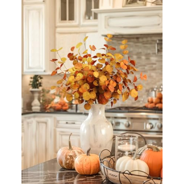 Bessol Artificial Eucalyptus Stems - 5pcs Fall Decor