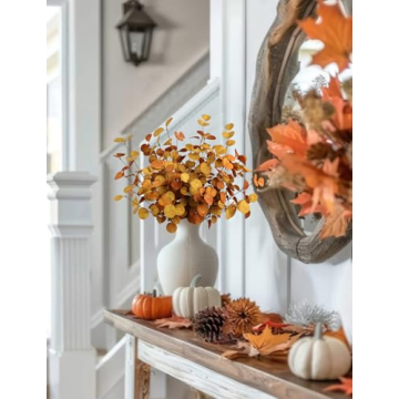 Bessol Artificial Eucalyptus Stems - 5pcs Fall Decor