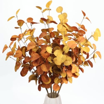 Bessol Artificial Eucalyptus Stems - 5pcs Fall Decor