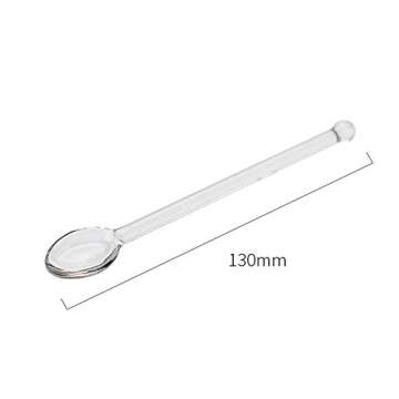 2pcs 13cm/5inch Clear Glass Coffee Mixing Spoon Glass Coffee Milk Tea Spoons Dessert Sugar Bar Cocktail Kitchen Stirring Cooking Spoon Accessories