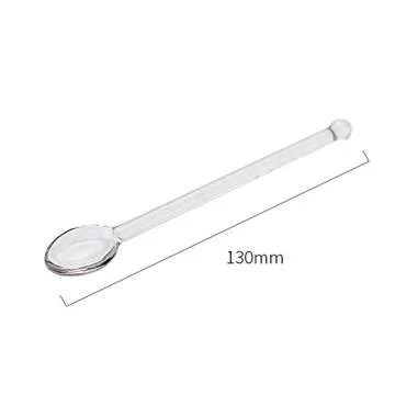 2pcs 13cm/5inch Clear Glass Coffee Mixing Spoon Glass Coffee Milk Tea Spoons Dessert Sugar Bar Cocktail Kitchen Stirring Cooking Spoon Accessories