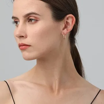 Gold Hoop Earrings Set - Hypoallergenic, 10 Pairs For Women