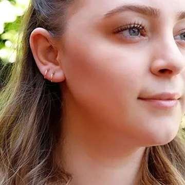 Gold Hoop Earrings Set - Hypoallergenic, 10 Pairs For Women