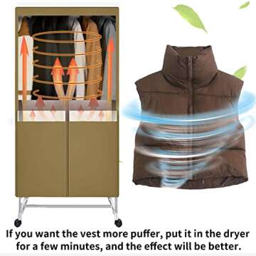 KEOMUD Women's Winter Crop Vest Lightweight Sleeveless Warm Outerwear Puffer Vest Padded Gilet Brown X-Small