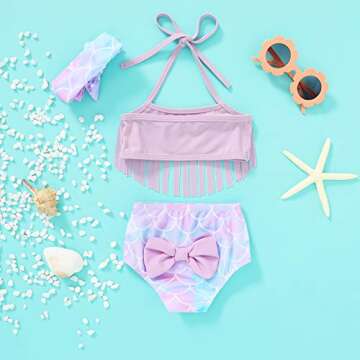 Stylish Infant Baby Girl 3Pcs Swimsuit for Summer Fun