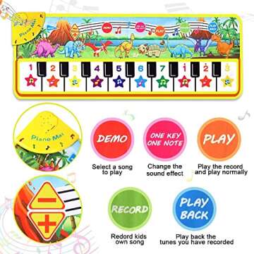 M SANMERSEN Piano Mat with Dinosaur Sounds for Kids
