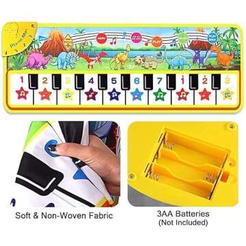 M SANMERSEN Piano Mat with Dinosaur Sounds for Kids