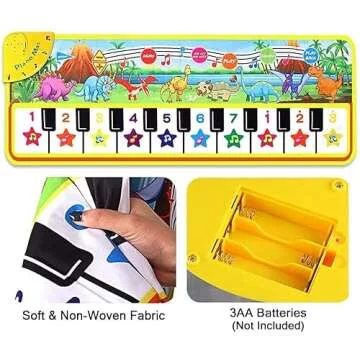 M SANMERSEN Piano Mat with Dinosaur Sounds for Kids