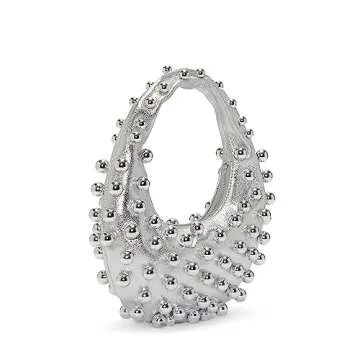 Vince Camuto Aleck Silver Leather Medium Hobo Bag