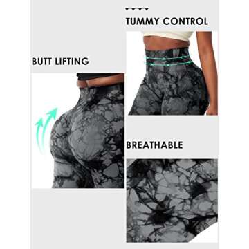 DREAMOON Women Scrunch Butt Lifting Tie Dye Seamless Leggings Tummy Control Booty High Waisted Gym Workout Yoga Pants Contour Tights