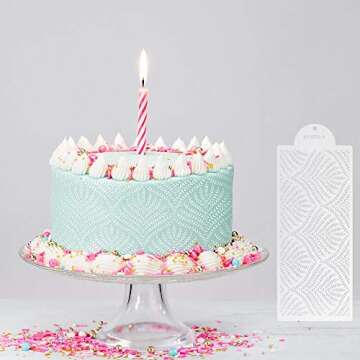 RAYNAG 3 Pcs Cake Decorating Stencils Mold Plastic Templates Spray Floral Cake Molds Cookie Fondant ...