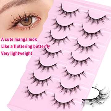 Manga Lashes Natural Look Wispy Anime False Eyelashes for a Stunning Eye Makeup