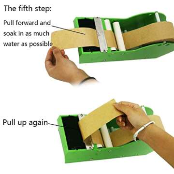 QILIMA 12.6in Water Activated Tape Dispenser for Offices