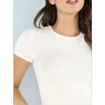 Women's Solid Basic Tee Medium White