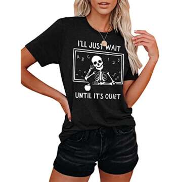 Funny Teacher Graphic Tee Comfy Teacher T-Shirt for Women