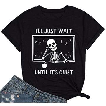 Funny Teacher Graphic Tee Comfy Teacher T-Shirt for Women