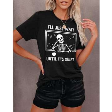 Funny Teacher Graphic Tee Comfy Teacher T-Shirt for Women