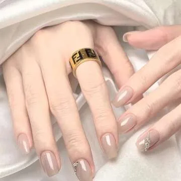 shizhen 18k Gold Open Rings - Titanium Steel Promise Rings, Ideal Gifts for Men, Women - Perfect for Weddings, Engagements, Valentine's Day, Mother's Day, and Father's Day