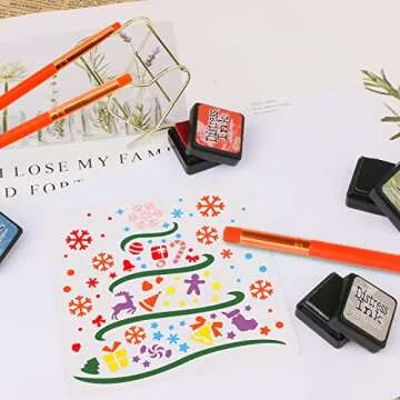 Yoseng 15 Pcs Detailed Ink Blending Brushes for Art