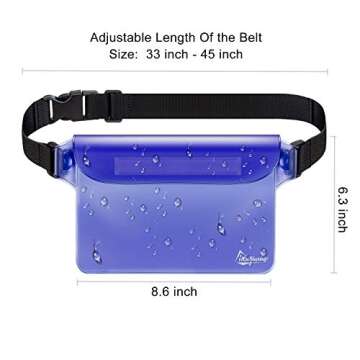iKuShang Waterproof Fanny Pack, Waterproof Pouch for Phone Passport Wallet Purse with Waist strap, D...
