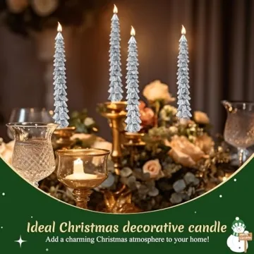 Elegant Beeswax Christmas Tree Candles for Holiday Decor