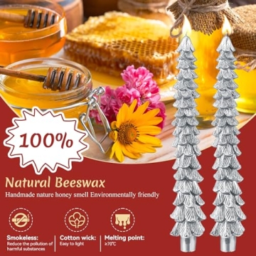 Elegant Beeswax Christmas Tree Candles for Holiday Decor