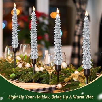 Elegant Beeswax Christmas Tree Candles for Holiday Decor