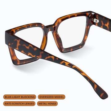 Livho Oversized Blue Light Glasses for Fashion & Comfort