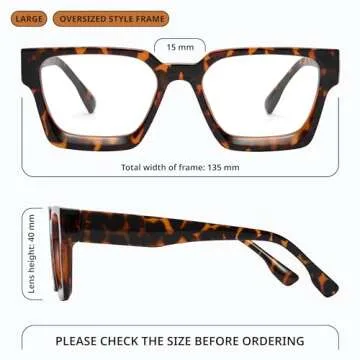 Livho Oversized Blue Light Glasses for Fashion & Comfort