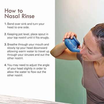 Baraka Handcrafted Ceramic Neti Pot - Sinus Tool Kit for Home - Nose & Nasal Cleaner - Dishwasher Sa...