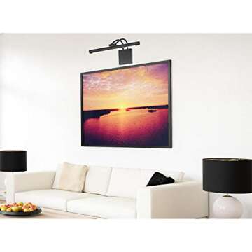 Westinghouse Lighting 7501600 17 Inch, 15 Watt Hardwire Adjustable Dimmable LED Picture Light, Matte Black Finish, 3000K