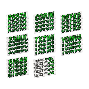 STIFFIE Electric Green/Black Boat & PWC Registration Decals