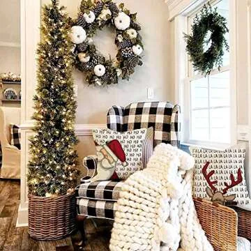 AENEY Christmas Pillow Covers Set of 4 - Holiday Decor