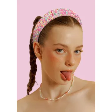 TEBIEKOY 2Pcs Sprinkle Headbands for Women Girls Accessories