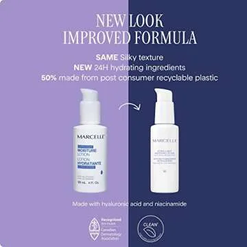 Marcelle Ultra-Light Moisture Lotion, Vegan, Cruelty-Free, Clean, Non-Comedogenic, Fragrance-Free, Paraben-Free, Mineral Oil-Free, Hypoallergenic, 100 mL