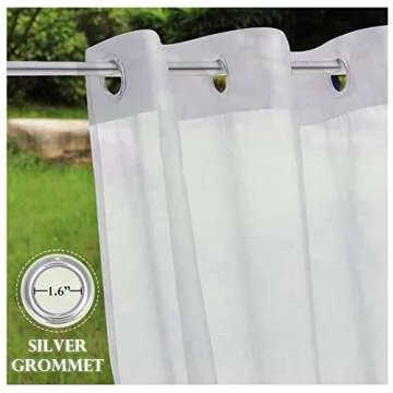 RYB HOME 2 Panels Waterproof Sheer Curtains for Outdoors