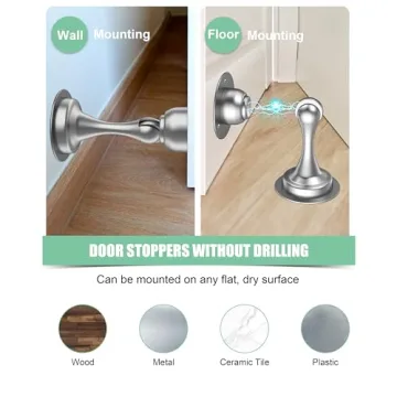 Masterful Door Stopper with Magnetic Hold and Easy Installation