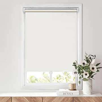 LazBlinds No Tools No Drill Cordless Roller Shades, 100% Blackout Roller Blinds for Windows, Thermal...