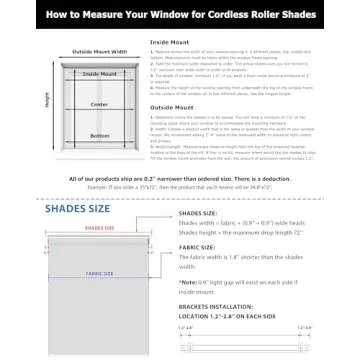 LazBlinds No Tools No Drill Cordless Roller Shades, 100% Blackout Roller Blinds for Windows, Thermal Insulated UV Protection Waterproof Roll Up Window Blinds and Shades, 29'' W x 72'' H, Cream
