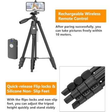 XXZU 60" Tripod for Camera and Smartphone - Portable & Versatile