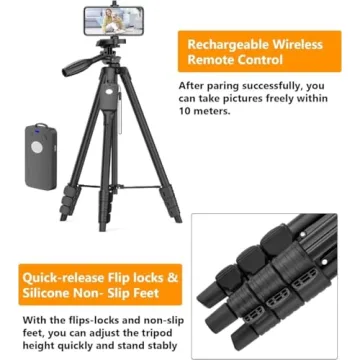 XXZU 60" Tripod for Camera and Smartphone - Portable & Versatile