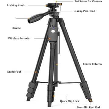 XXZU 60" Tripod for Camera and Smartphone - Portable & Versatile