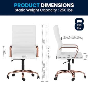 Stylish High-Back LeatherSoft Desk Chair | Adjustable & Comfortable