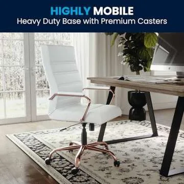 Stylish High-Back LeatherSoft Desk Chair | Adjustable & Comfortable