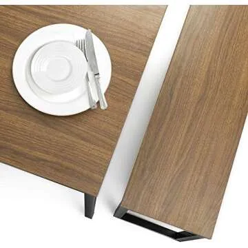 ZINUS 48 Inch Louis Metal Frame Table with Benches 3 Piece Dining Set, Easy Assembly, Brown