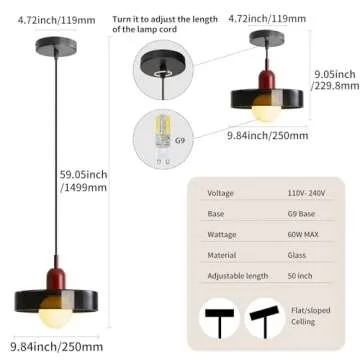 Pendant Lights Stained Glass Dark Olive Green Hanging Light Bedroom Lighting for Kitchen Dining Room...